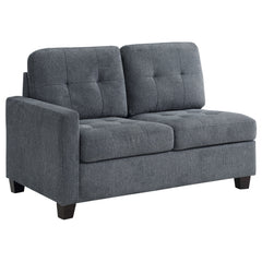 Georgina Upholstered Laf Chair Steel Grey - MyWaynesHome #