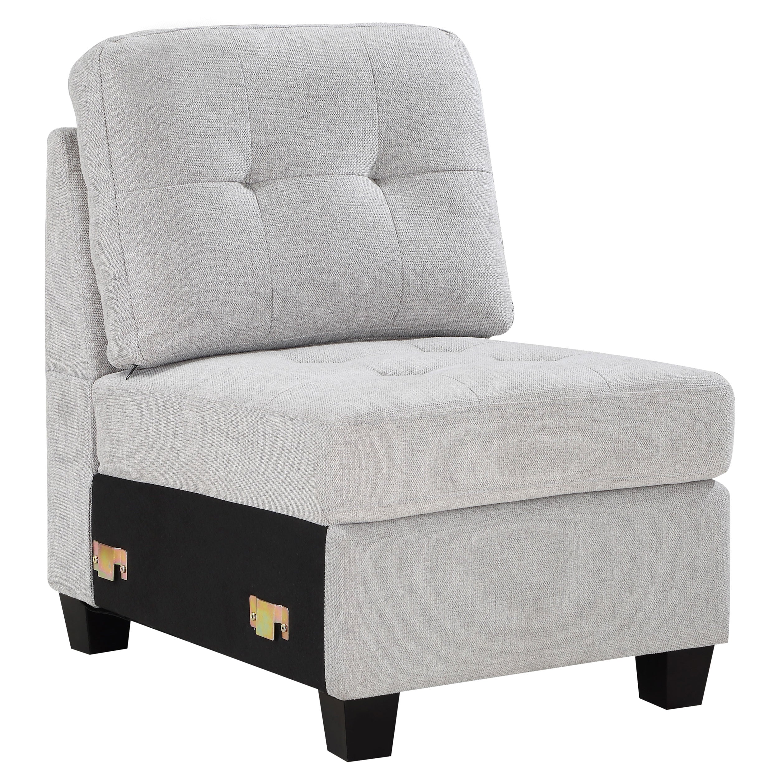 Georgina Upholstered Armless Chair Steel Beige - MyWaynesHome #