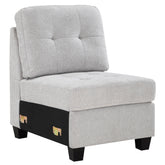 Georgina Upholstered Armless Chair Steel Beige - MyWaynesHome #