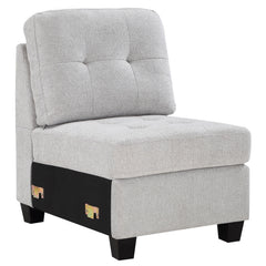 Georgina Upholstered Armless Chair Steel Beige - MyWaynesHome #