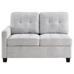 Georgina Upholstered Laf Chair Steel Beige - MyWaynesHome #