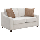 Christine Upholstered Sloped Arm Loveseat Beige - MyWaynesHome #