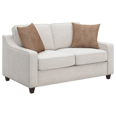 Christine Upholstered Sloped Arm Loveseat Beige - MyWaynesHome #