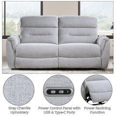 Eastre - Power Motion Sofa With USB Port - Beige Chenille