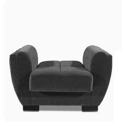 Ottomanson Armada Air - Upholstered Convertible Armchair With Storage - Gray Chenille