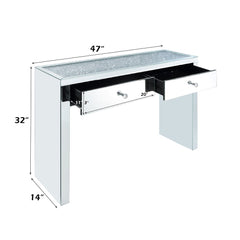 Noralie - 32"H Console Table - Mirrored & Faux Diamonds