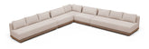 Solace - Olefin Fabric 5 Piece Outdoor Patio Modular Sectional