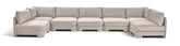 Hammond - Velvet Performance Fabric Upholstered 7 Piece U-Shaped Armless Sectional