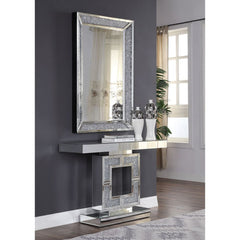 Noralie - Rectangular Console Table - Mirrored & Faux Diamonds