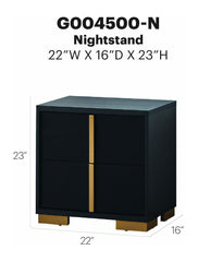 Steeler - Nightstand - Black / Gold