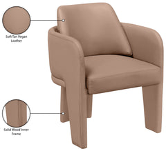 Vanda - Vegan Leather Upholstered Dining Chair - Tan