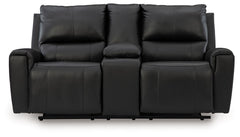 Glossmore - Reclining Loveseat With Console - Black