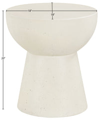 Avaya - Concrete And Fiberglass Indoor / Outdoor End Table - Cream