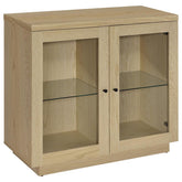 Tilbury - 2-Door Glass Front Accent Display Cabinet - Light Oak