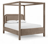 Salina - Cama tapizada en terciopelo - Topo
