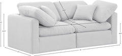 Indulge - Linen 2 Piece Modular Sofa - White