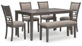 Wrenning - Dining Room Table Set (Set of 6) - Gray