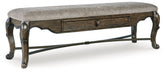 Maylee - Upholstered Storage Bench - Dark Brown