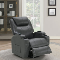 Sanger Upholstered Power Lift Massage Recliner Charcoal Grey - MyWaynesHome #