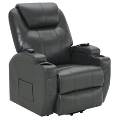 Sanger Upholstered Power Lift Massage Recliner Charcoal Grey - MyWaynesHome #
