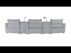 Fullar - LAF Modular Power Motion Recliner - Light Gary Chenille