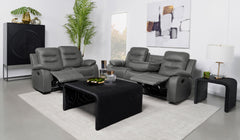 Nova 2-piece Upholstered Padded Arm Sofa Set Dark Grey - MyWaynesHome #