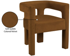 Athena - Velvet Dining Chair - Saddle