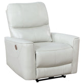 Greenfield Upholstered Power Recliner Chair Ivory - MyWaynesHome #