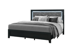 Reid - Queen Bed With LED - Black