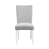 Elizaveta - Side Chair (Set of 2) - Gray Velvet &White High Gloss