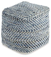 Chevron - Pouf - Blue