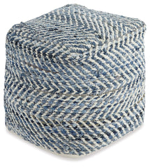Chevron - Pouf - Blue