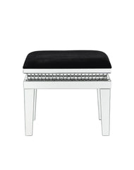 Lotus - Vanity Stool - Mirrored, Faux Ice Cube Crystals