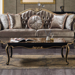Betria - Coffee Table - Engineered Stone Top, Gold & Black