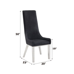 Gianna - Side Chair (Set of 2) - Black Velvet & Stainless Steel