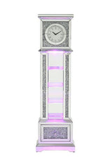 Noralie - 63" Standing Grandfather Clock With LED - Mirrored & Faux Diamonds