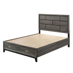 Valdemar - Eastern King Bed With Storage - Weathered Gray