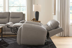Real Moments - Power Reclining Loveseat With Audio Seating - Ash