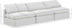 Indulge - Linen 3 Piece Modular Armless Sofa - White