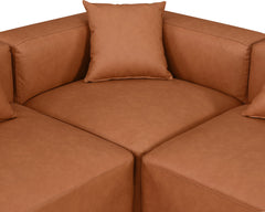 Cube - 6 Piece Modular Corner Armless Sectional - Cognac