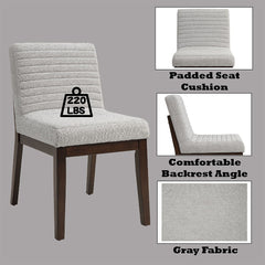 Edwyn - Side Chair (Set of 2) - Gray Fabric & Brown