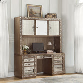 Orianne - Executive Computer Desk With Hutch - Antique Gold