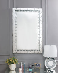 Nysa - 47" Accent Mirror - Mirrored & Faux Crystals