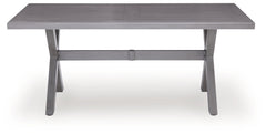 Half Moon Beach - Rectangular Dining Table With Umbrella Option - Gray