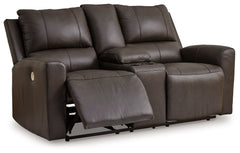 Boxmere - Dbl Power Reclining Loveseat with Console - Storm