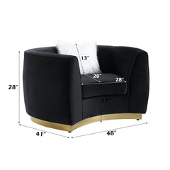 Achelle - Chair With Pillow - Black Velvet