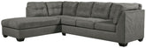 Pitkin - Left Arm Facing Corner Chaise 2 Pc Sectional - Slate