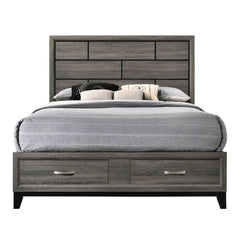 Valdemar - Eastern King Bed With Storage - Weathered Gray