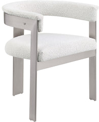 Romeo - Boucle Dining Chair With Silver Base (Set of 2)