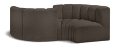 Arc - Boucle Fabric 4 Piece Curved Modular Sofa